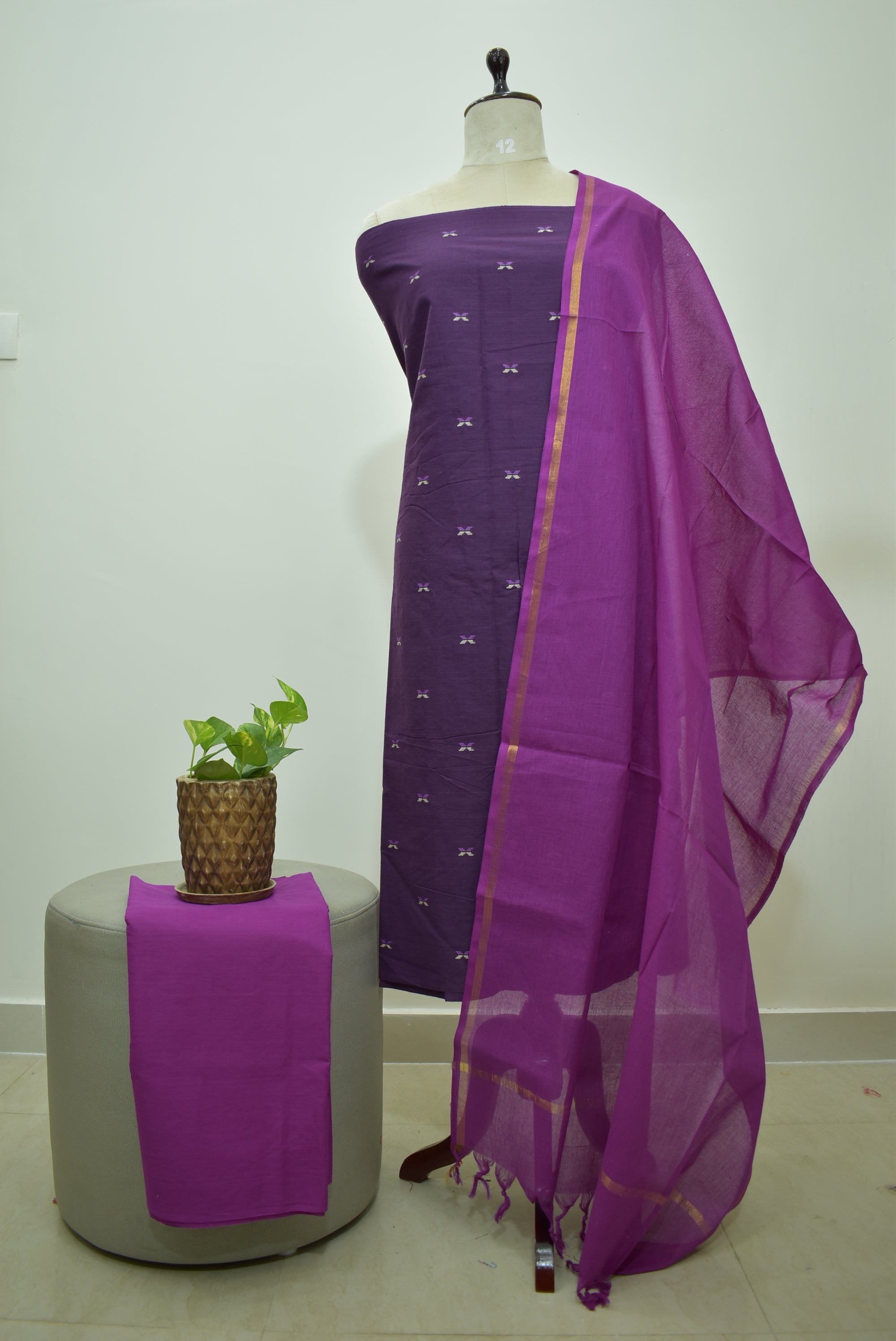 Purple Cotton Linen Set