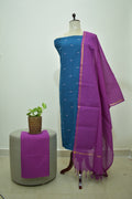 Teal Purple Cotton Linen Set
