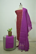 Maroon Purple Cotton Linen Set