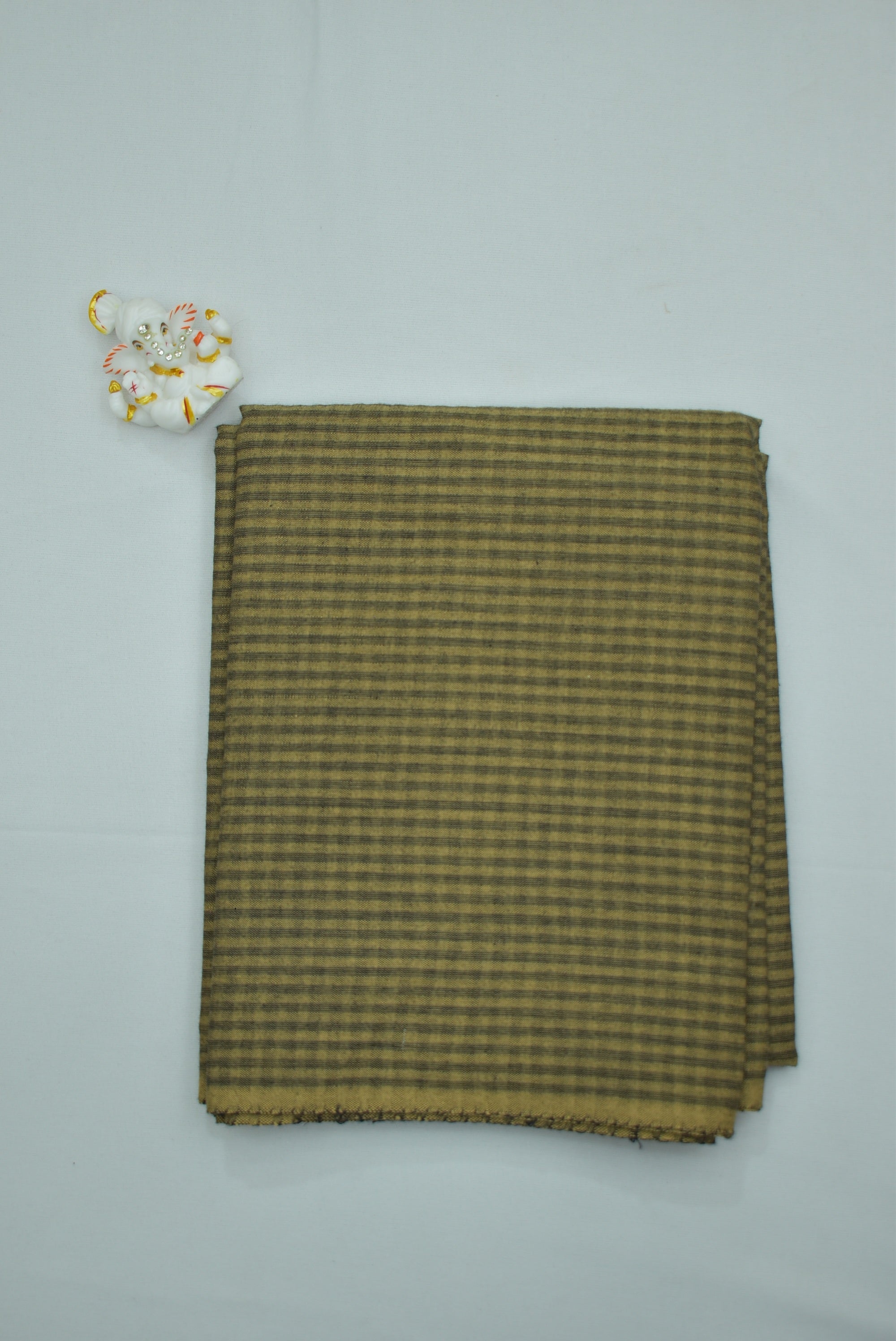 Olive Green Checks Cotton Fabric
