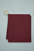 Maroon Checks Cotton Fabric