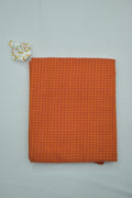 Orange Checks Cotton Fabric