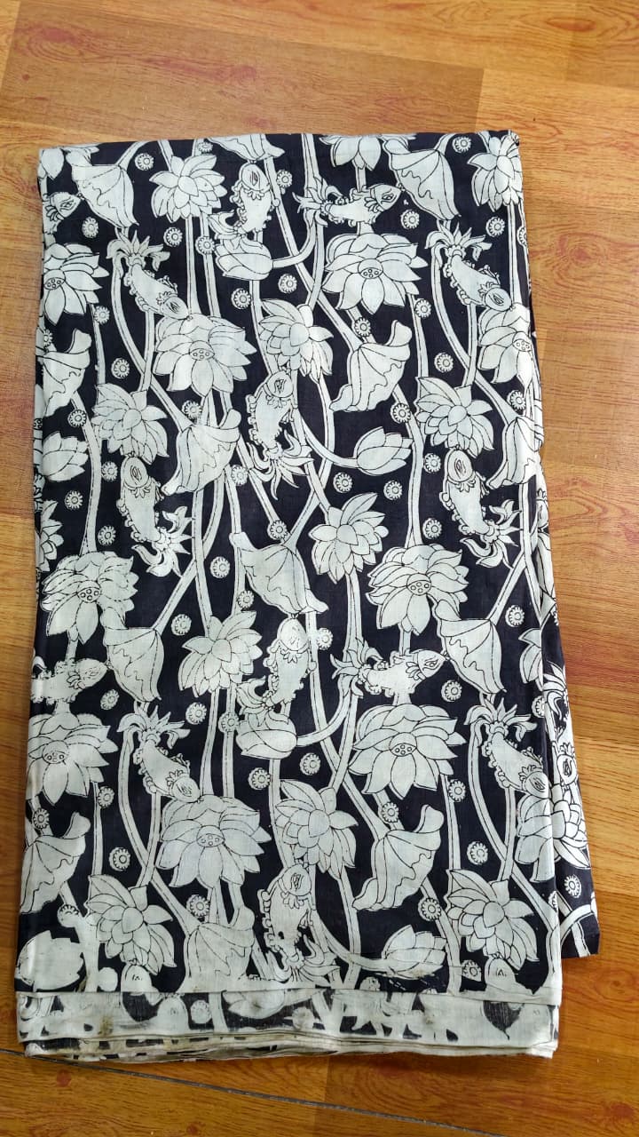 Black Kalamkari Fabric
