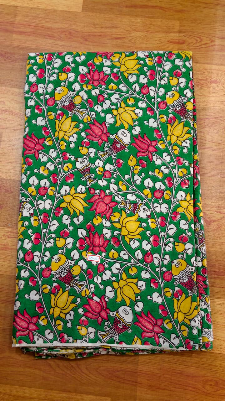 Green Kalamkari Fabric
