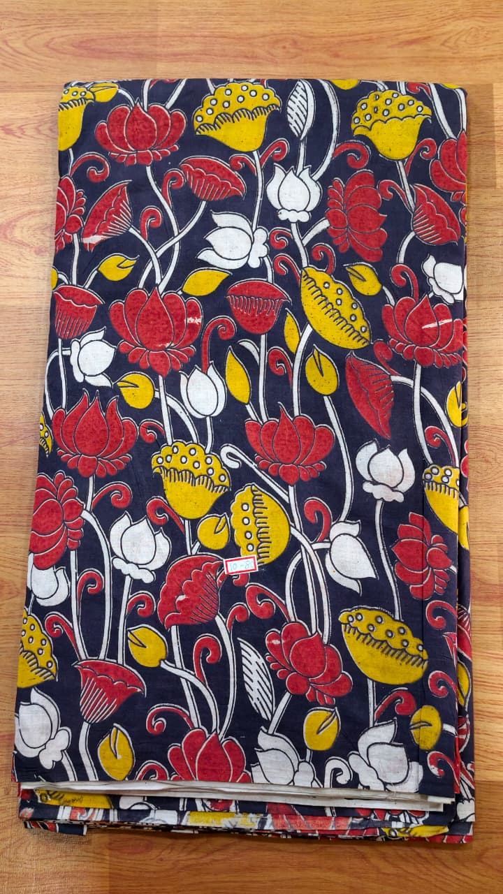 Navy Blue Kalamkari Fabric