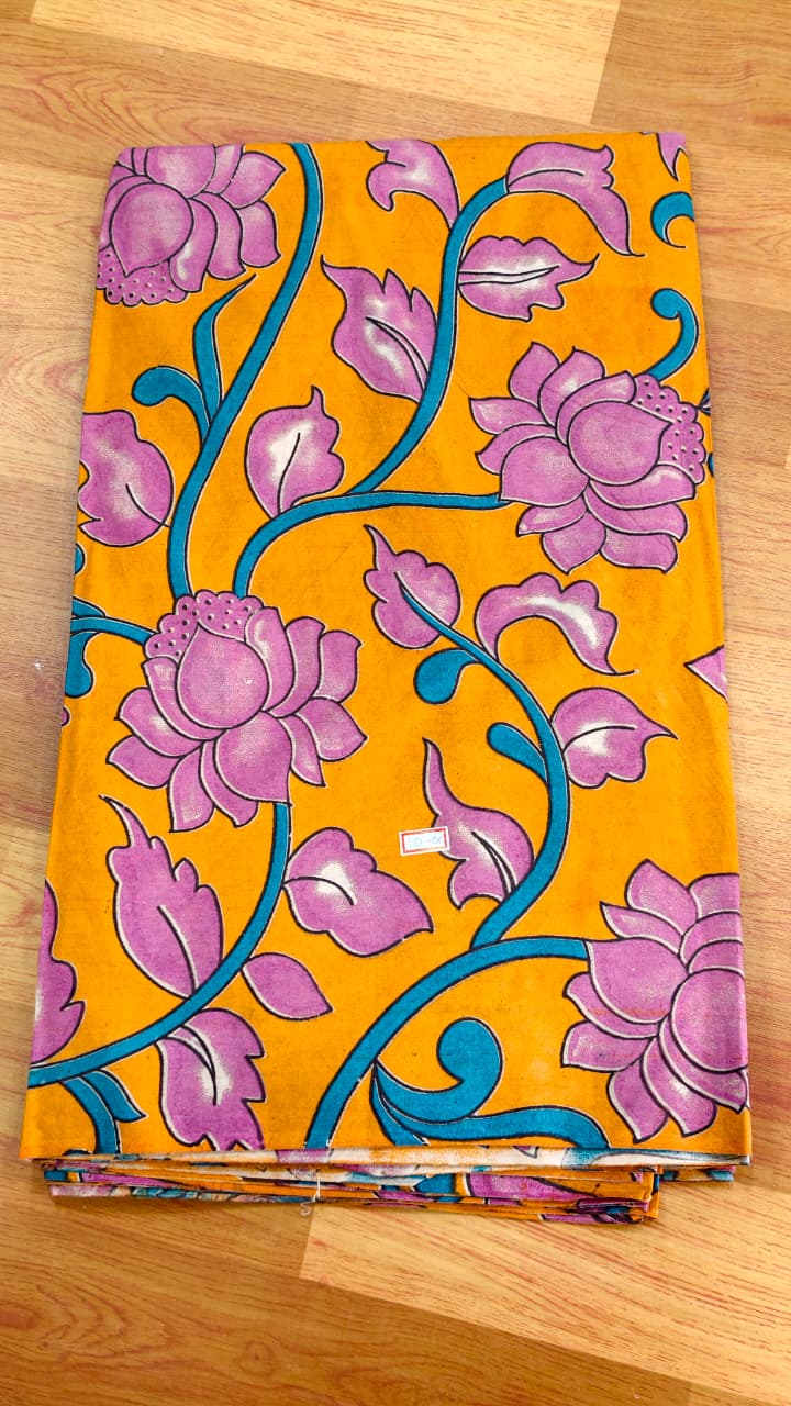 Mustard Kalamkari Fabric