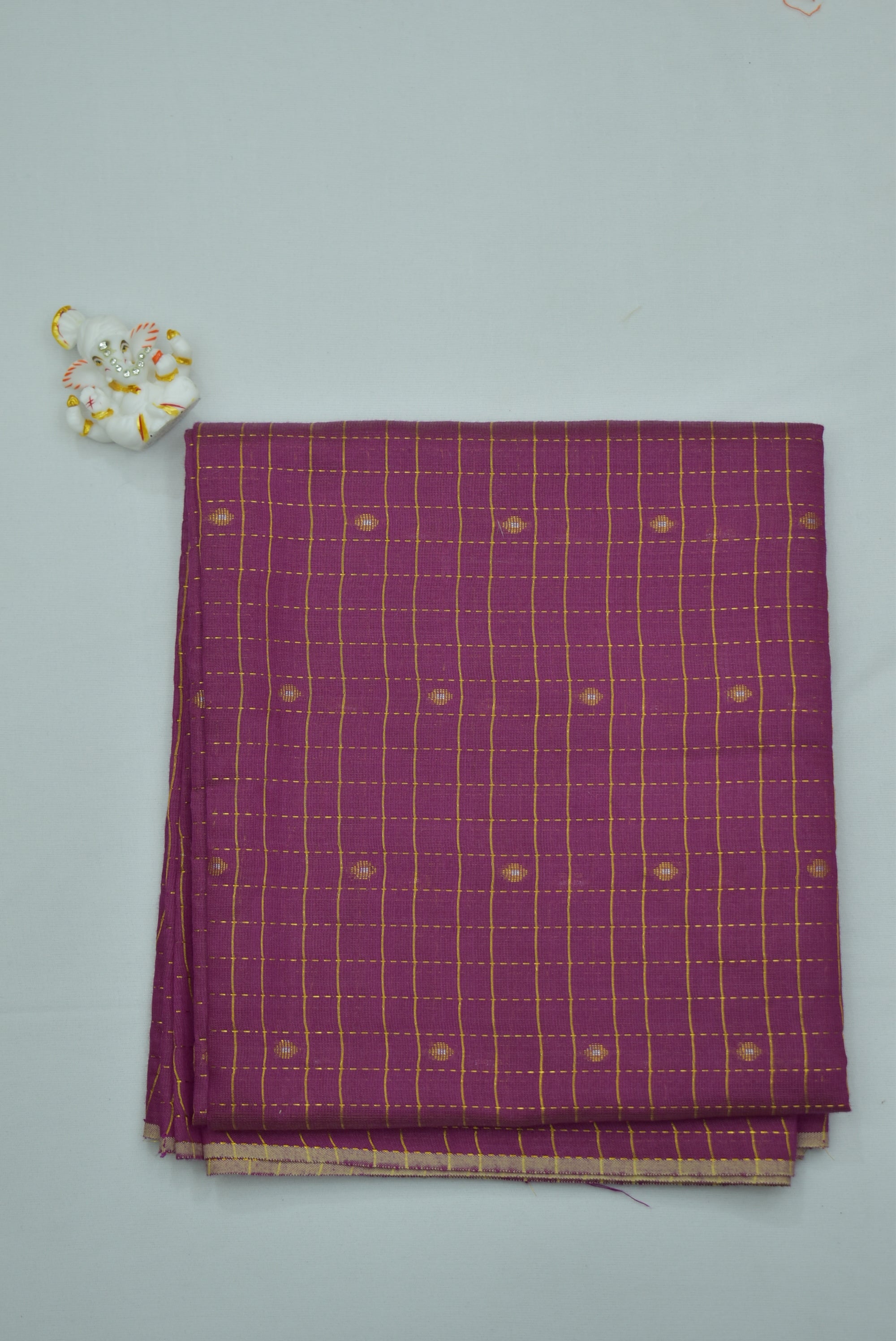 Purple Checks Silk Fabric