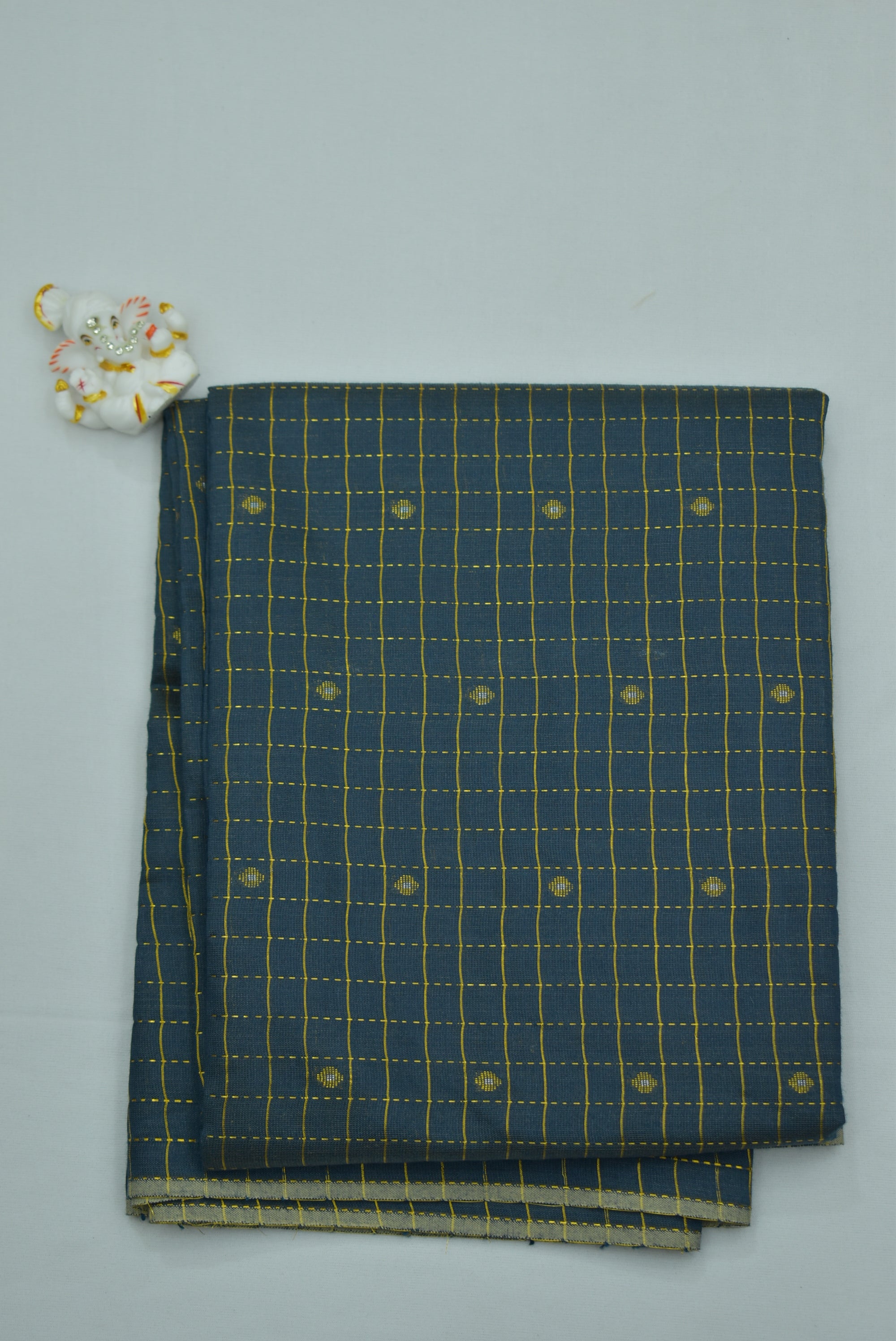 Green Checks Silk Fabric