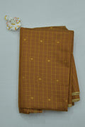 Mustard Checks Silk Fabric