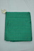 Green Checks Silk Fabric