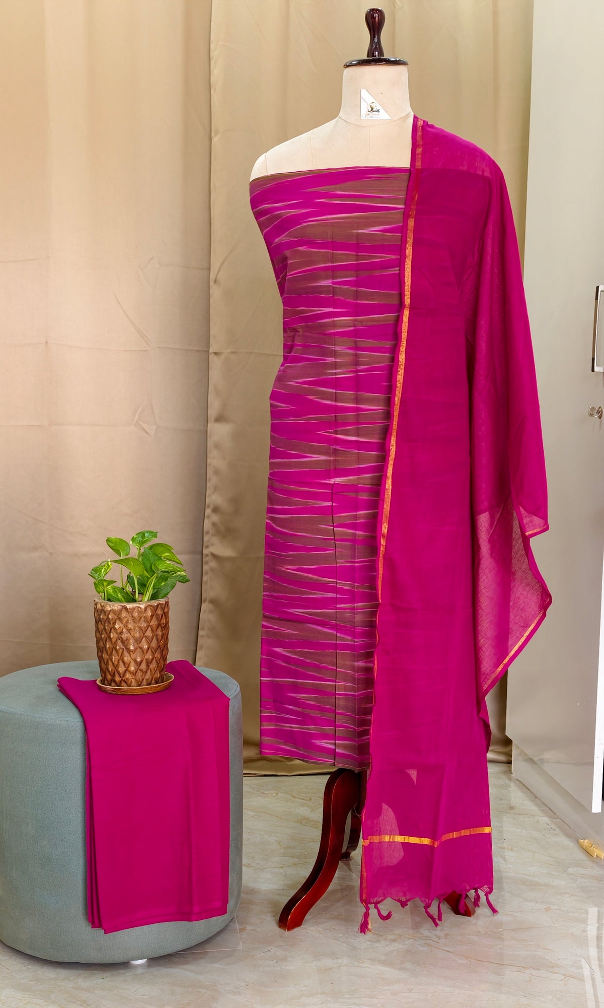 Ikkat Cotton Set  - ICS29