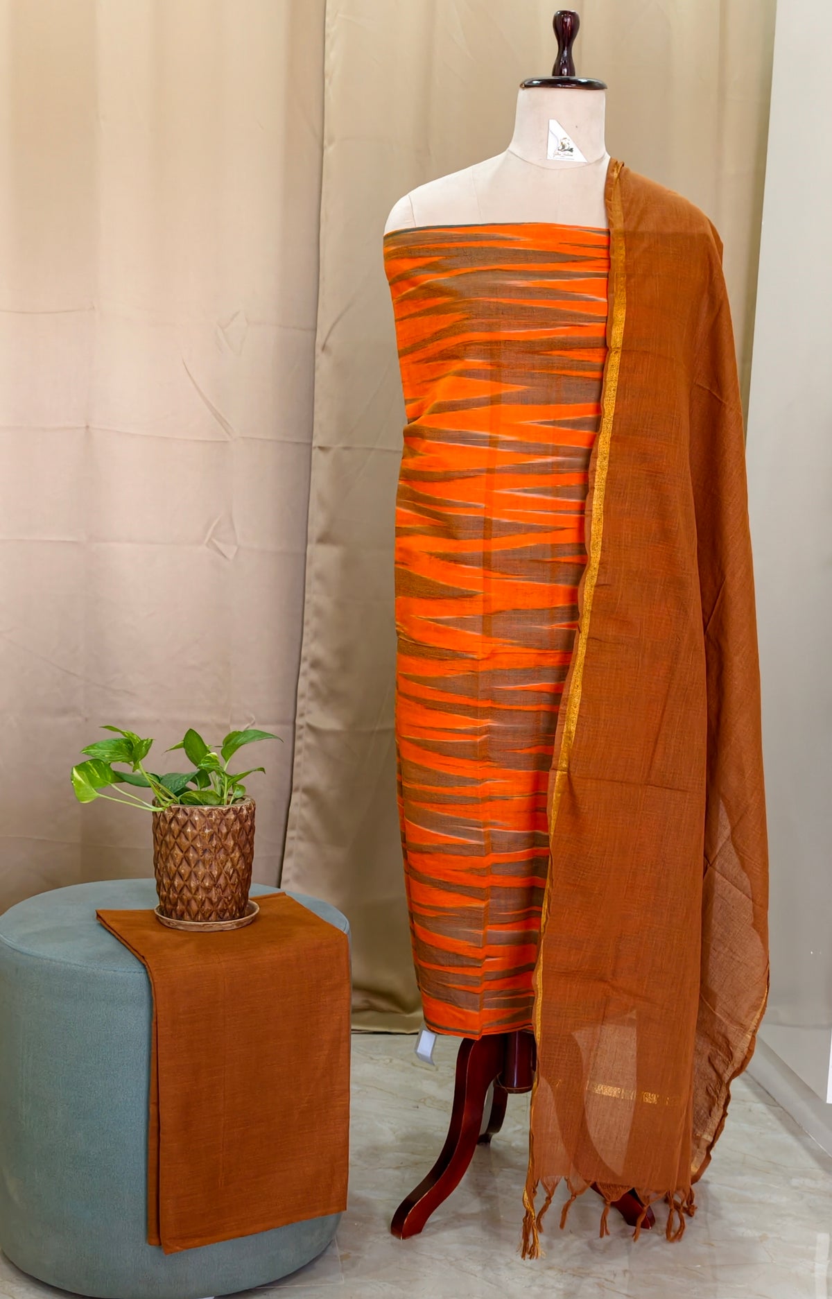 Ikkat Cotton Set  - ICS33
