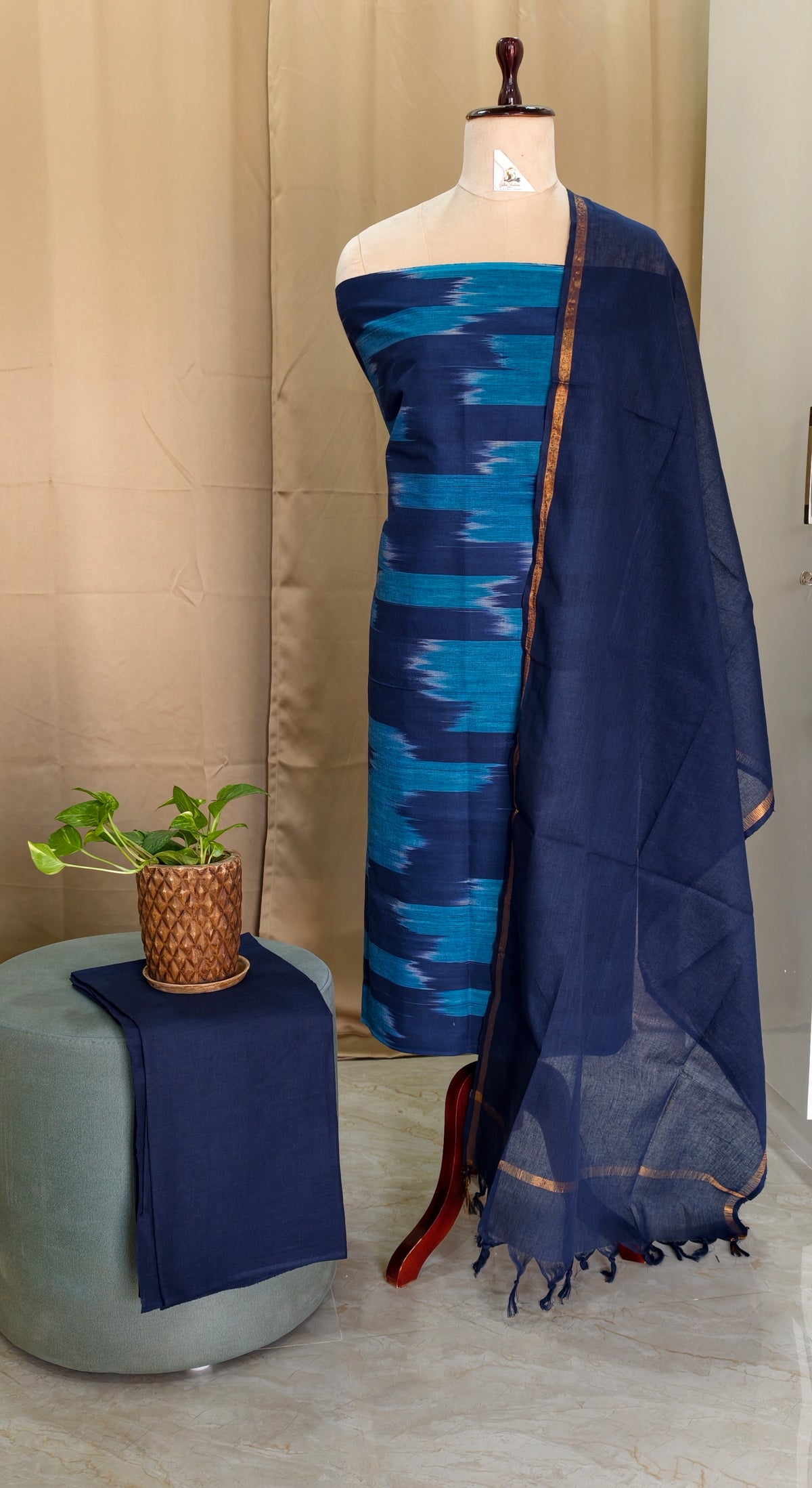 Ikkat Cotton Set  - ICS34