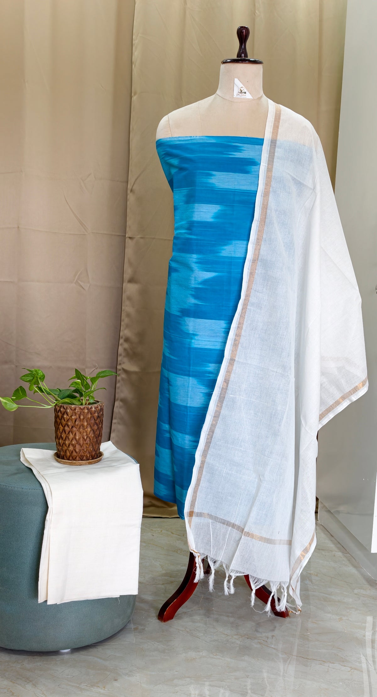 Ikkat Cotton Set  - ICS36