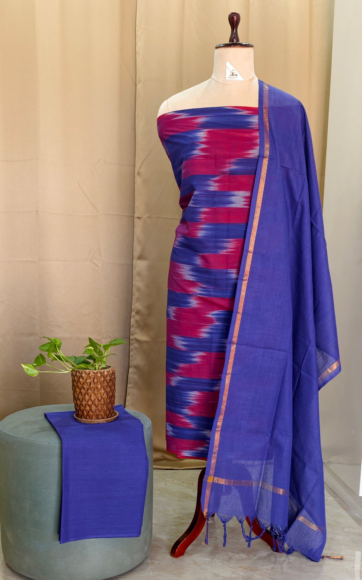 Ikkat Cotton Set  - ICS38