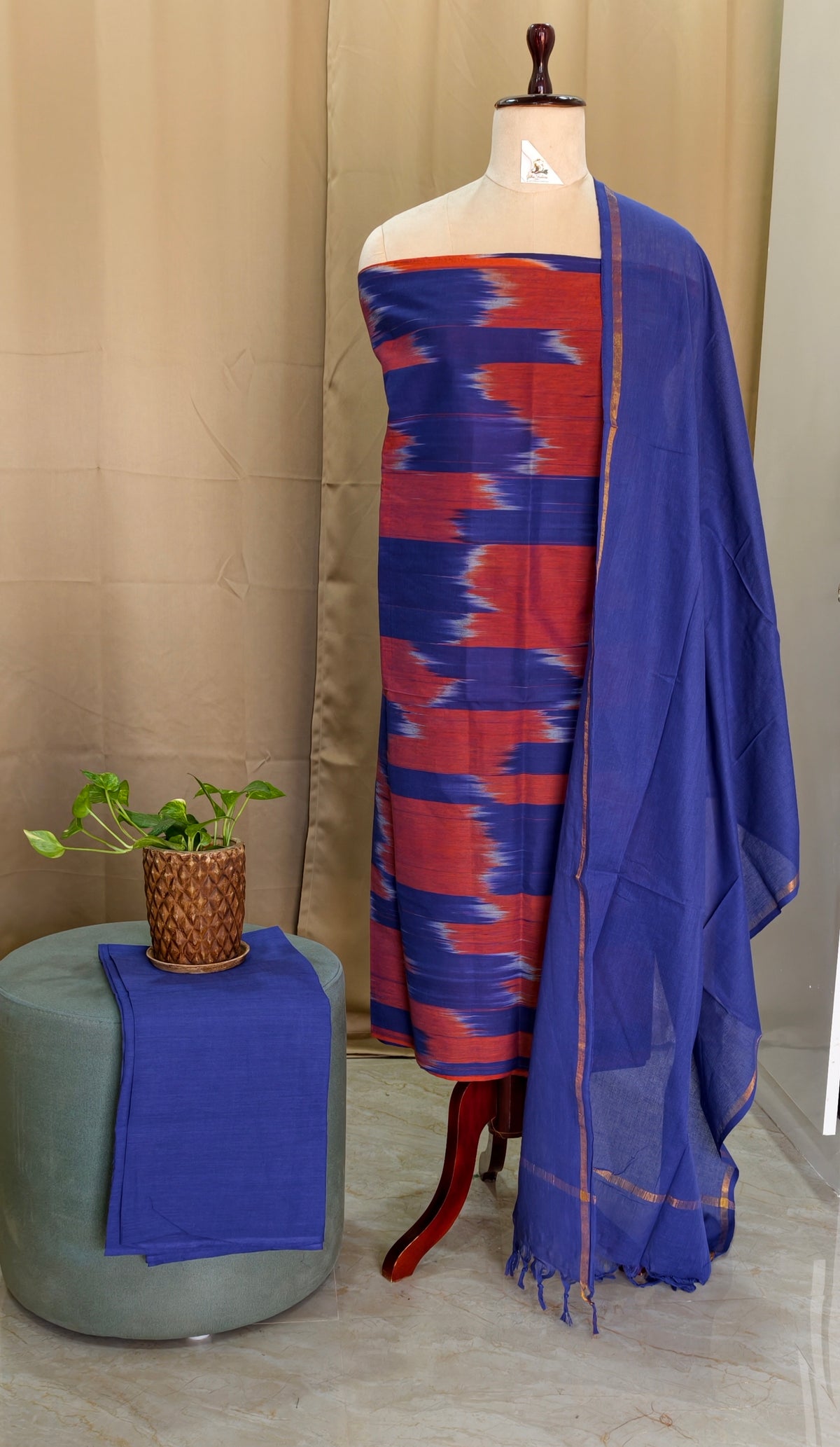 Ikkat Cotton Set  - ICS40