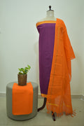 Purple Orange Mangalagiri Cotton 3Pcs Set
