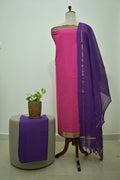 Pink Violet Mangalagiri Cotton 3Pcs Set