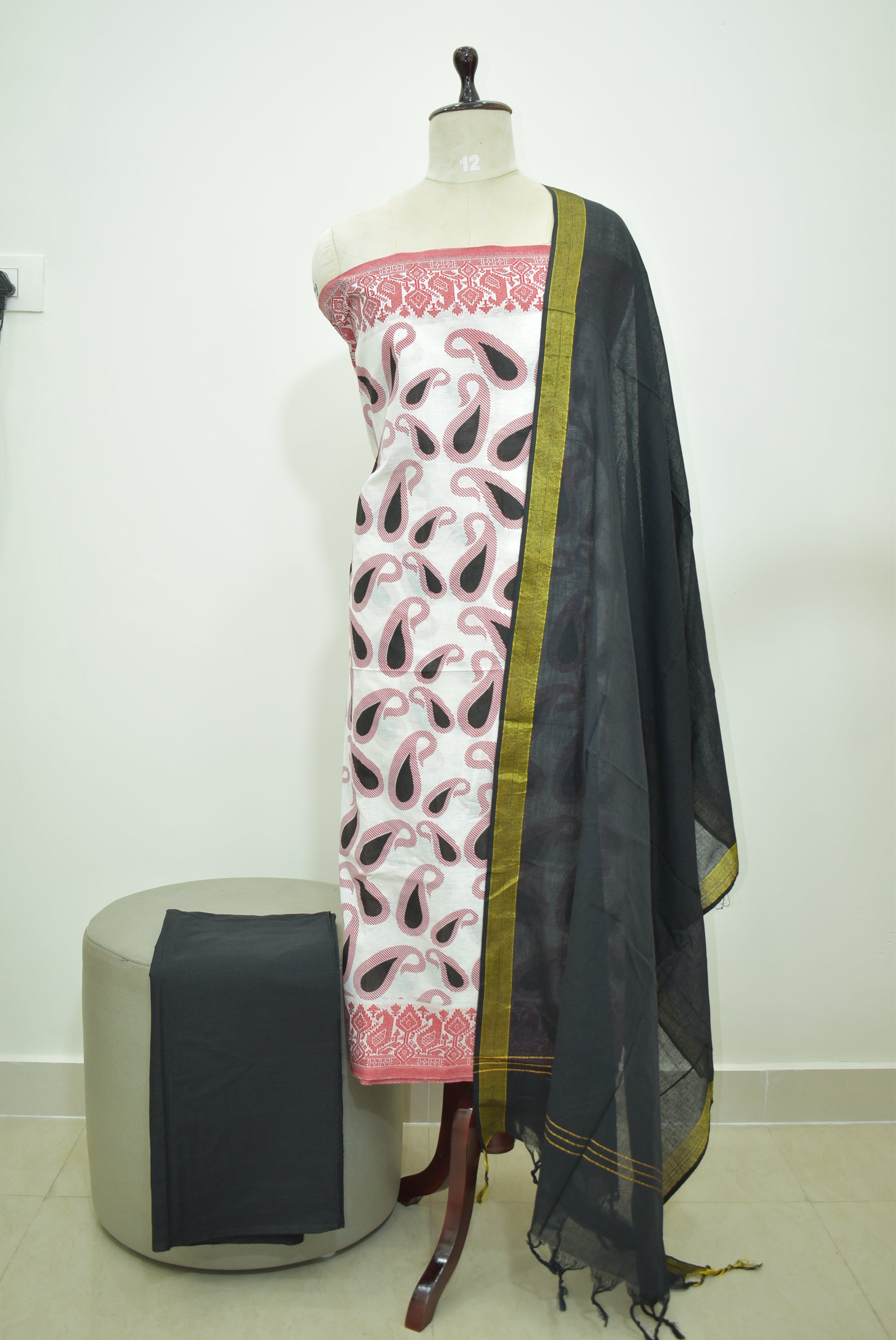 White Black Cotton Rdz 3pcs Set