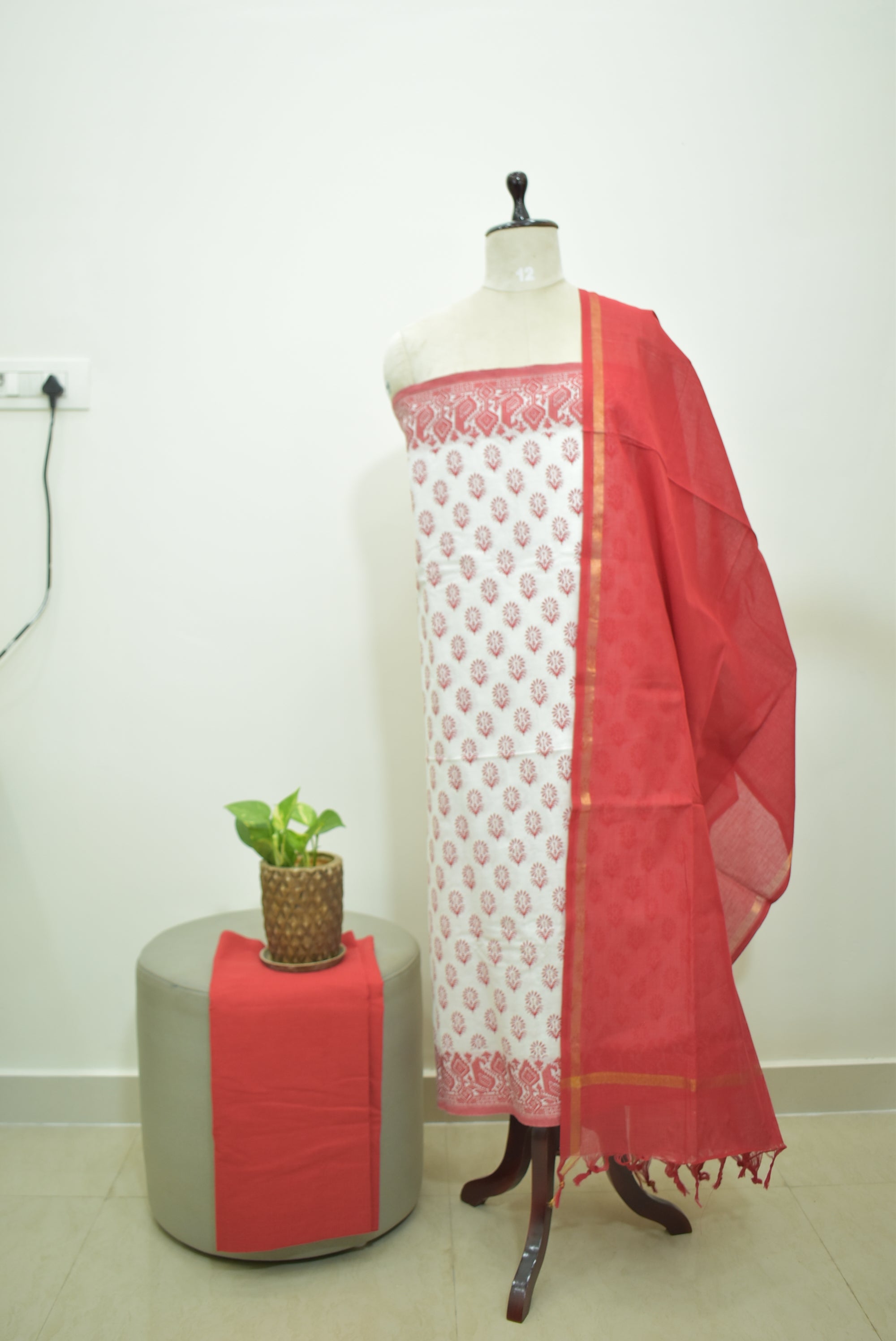 White Red Cotton Rdz 3pcs Set