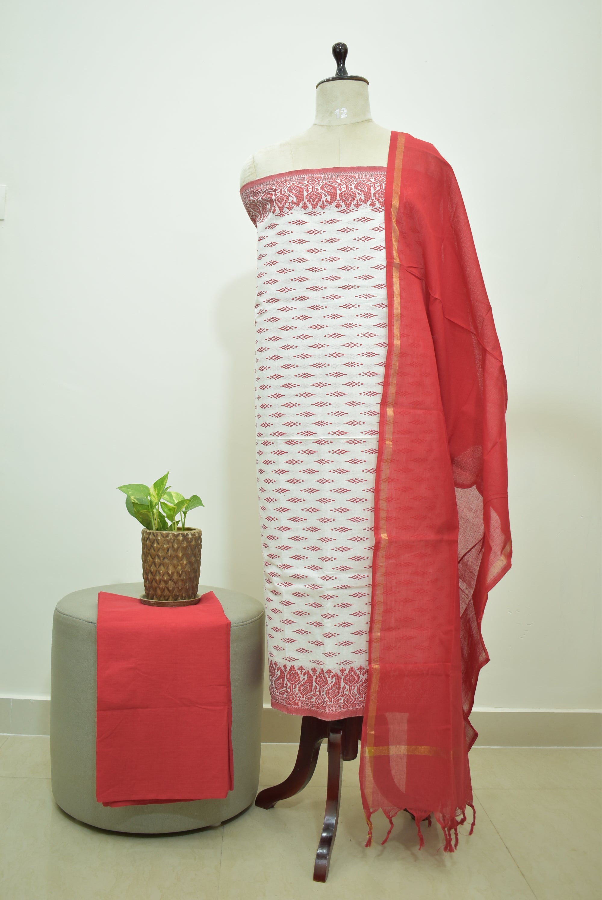 White Red Cotton Rdz 3pcs Set