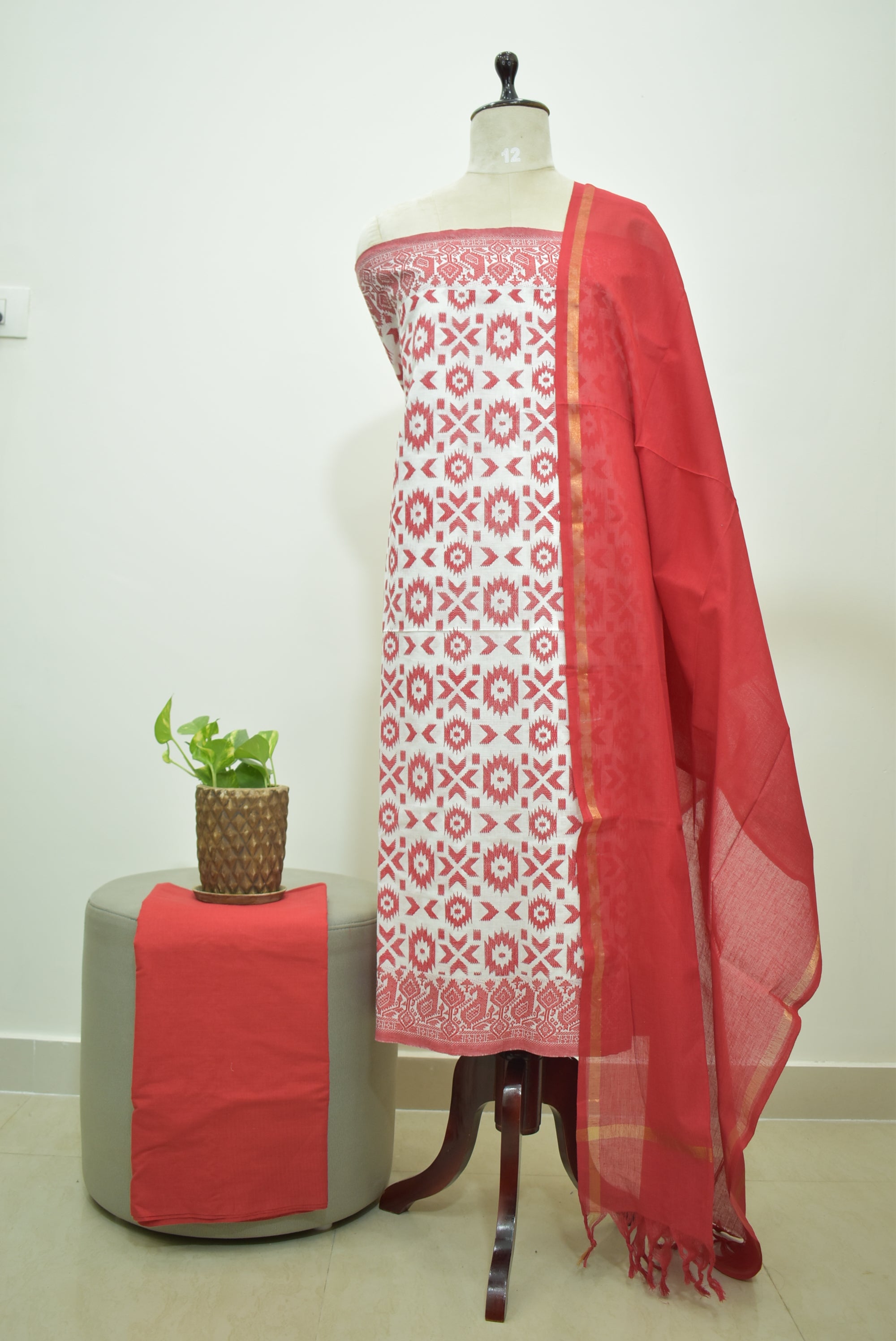 White Red Cotton Rdz 3pcs Set