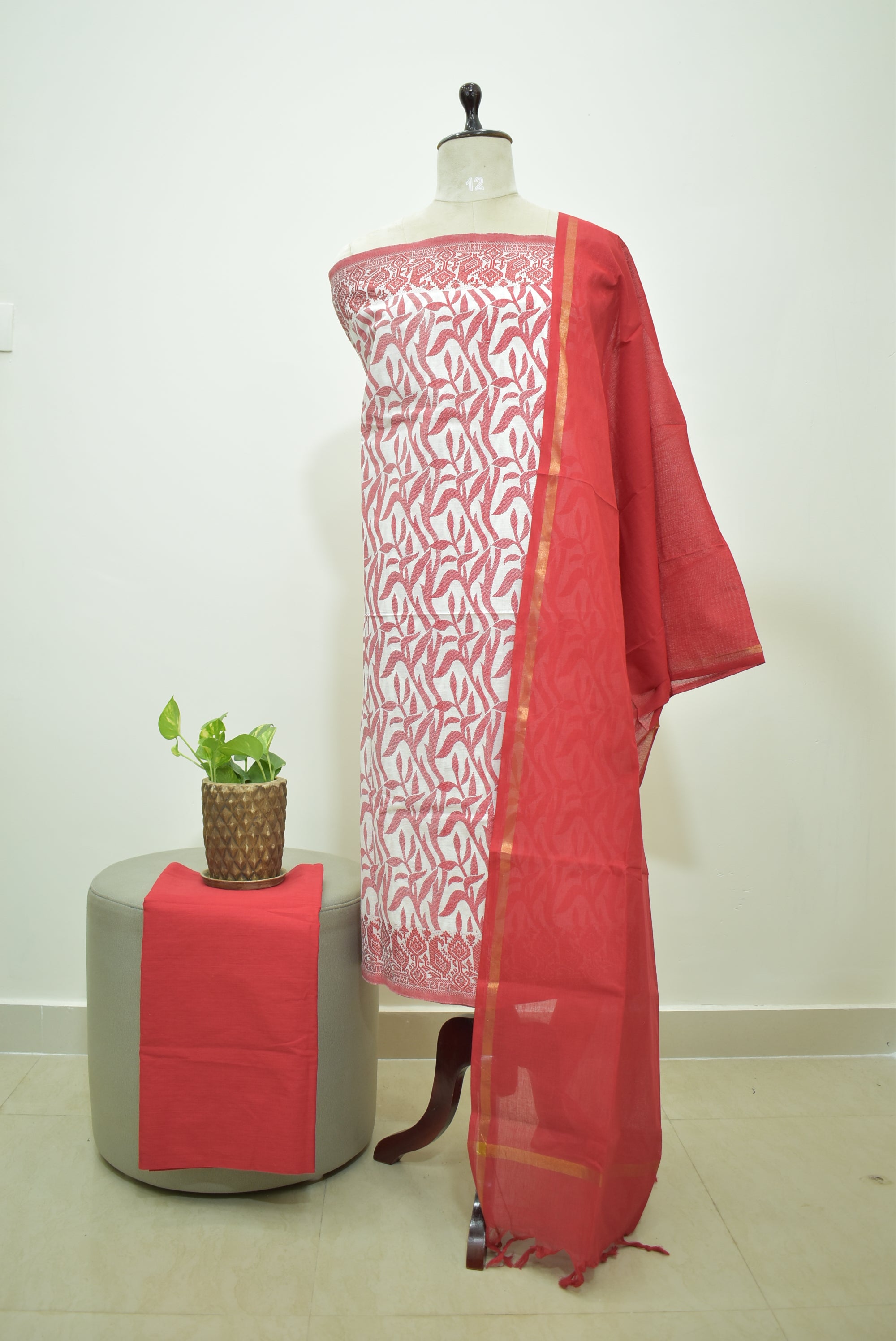 White Red Cotton Rdz 3pcs Set