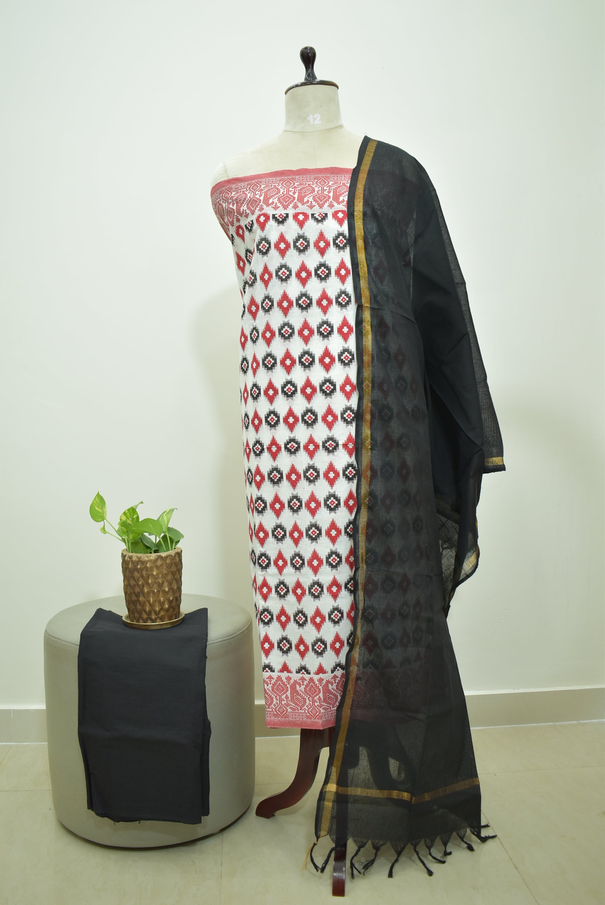 White Black Red Cotton Rdz 3pcs Set