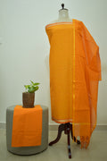 Orange Mangalgiri Dolby Print Unstitched Sets