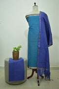 Blue Mangalgiri Dolby Print Unstitched Sets