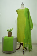 Green Mangalgiri Dolby Print Unstitched Sets