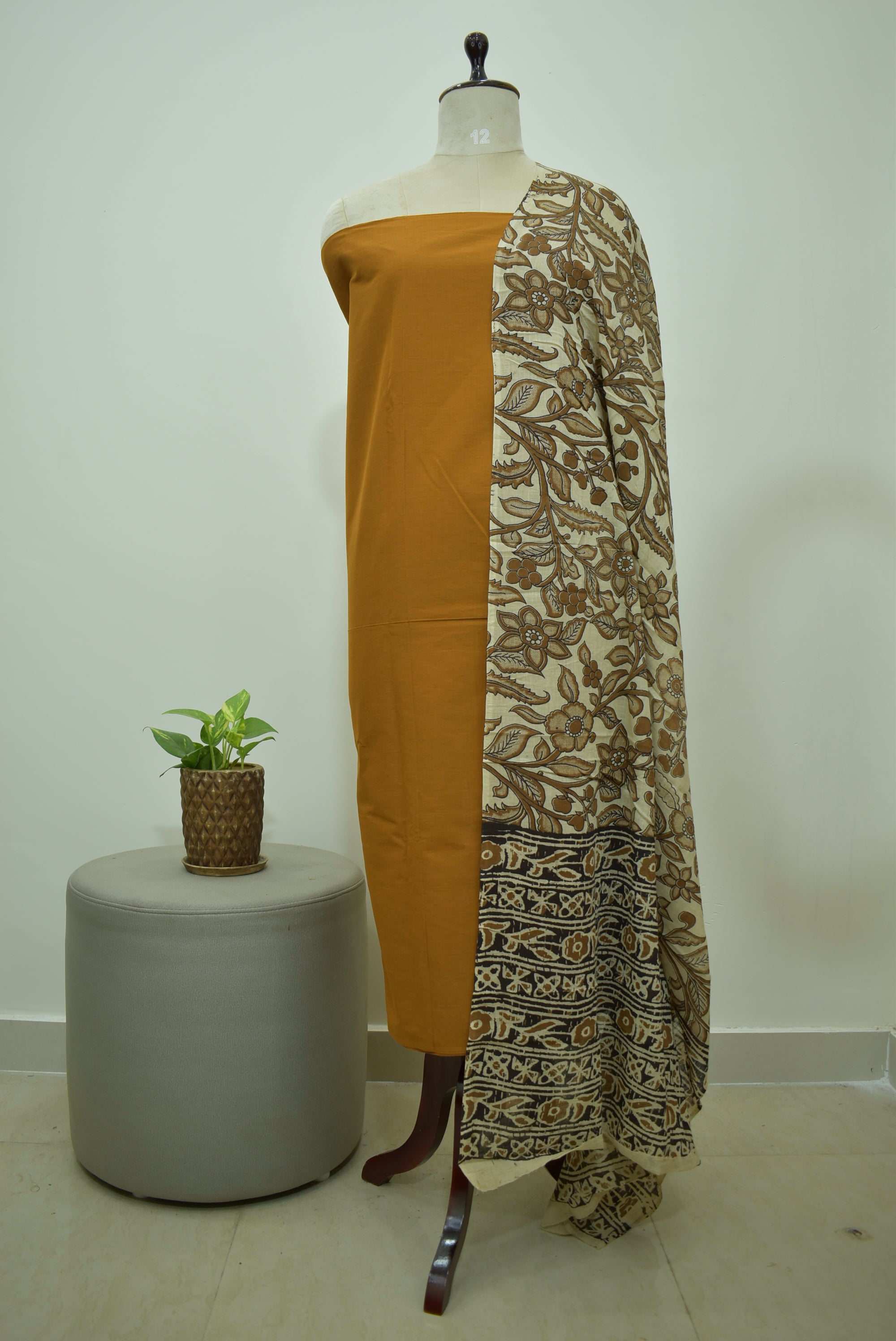 Mustard Kalamkari 2pcs Set