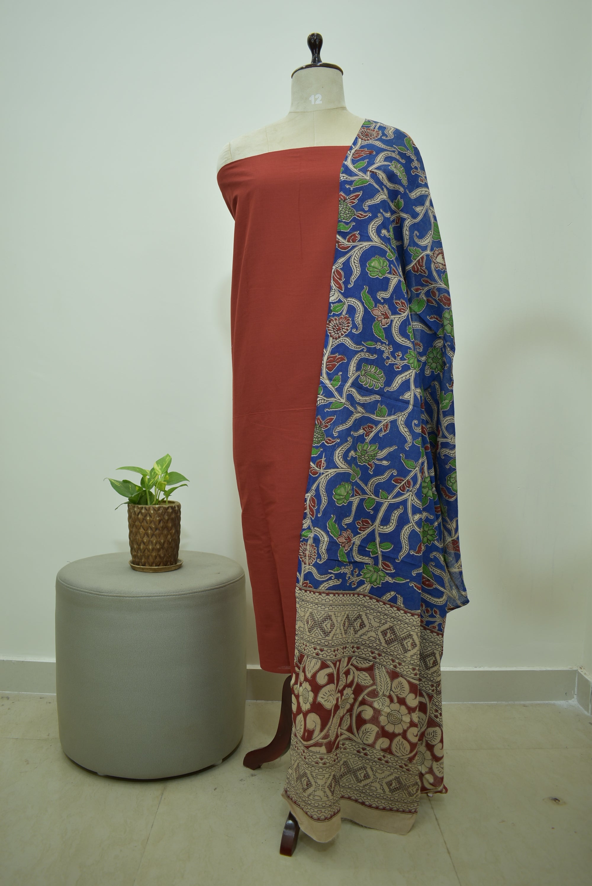 Brown Yellow Kalamkari 2pcs Set