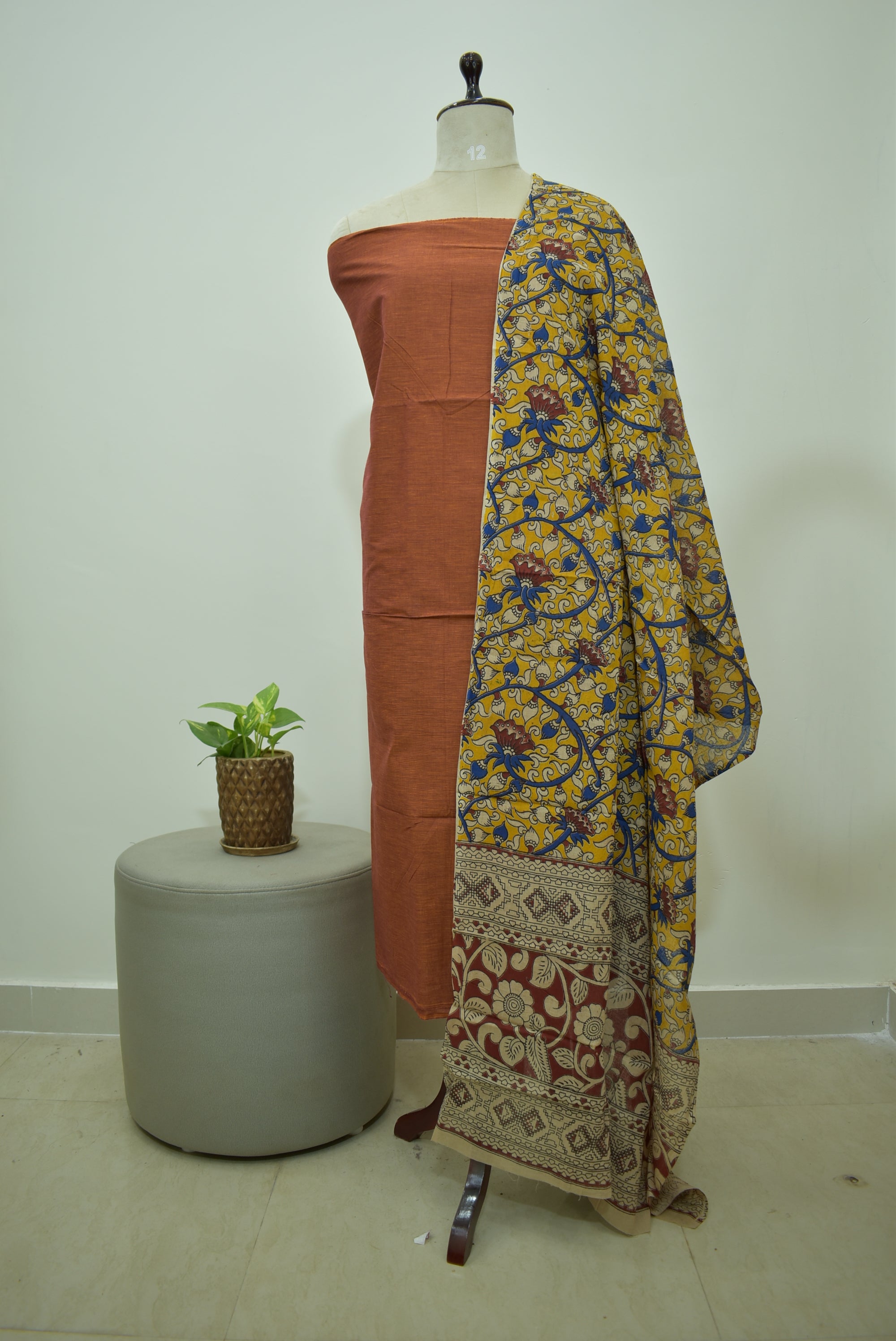 Brown Kalamkari 2pcs Set