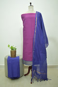 Purple Blue Mangalagiri Cotton 3Pcs Set