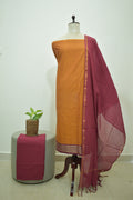 Mustard Marron Mangalagiri Cotton 3Pcs Set