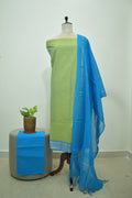Green Blue Mangalagiri Cotton 3Pcs Set