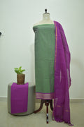 Green Pink Mangalagiri Cotton 3Pcs Set