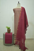 Brown Marron Mangalagiri Cotton 3Pcs Set