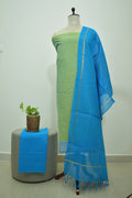 Green Blue Mangalagiri Cotton 3Pcs Set