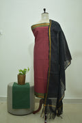 Marron Black Mangalagiri Cotton 3Pcs Set