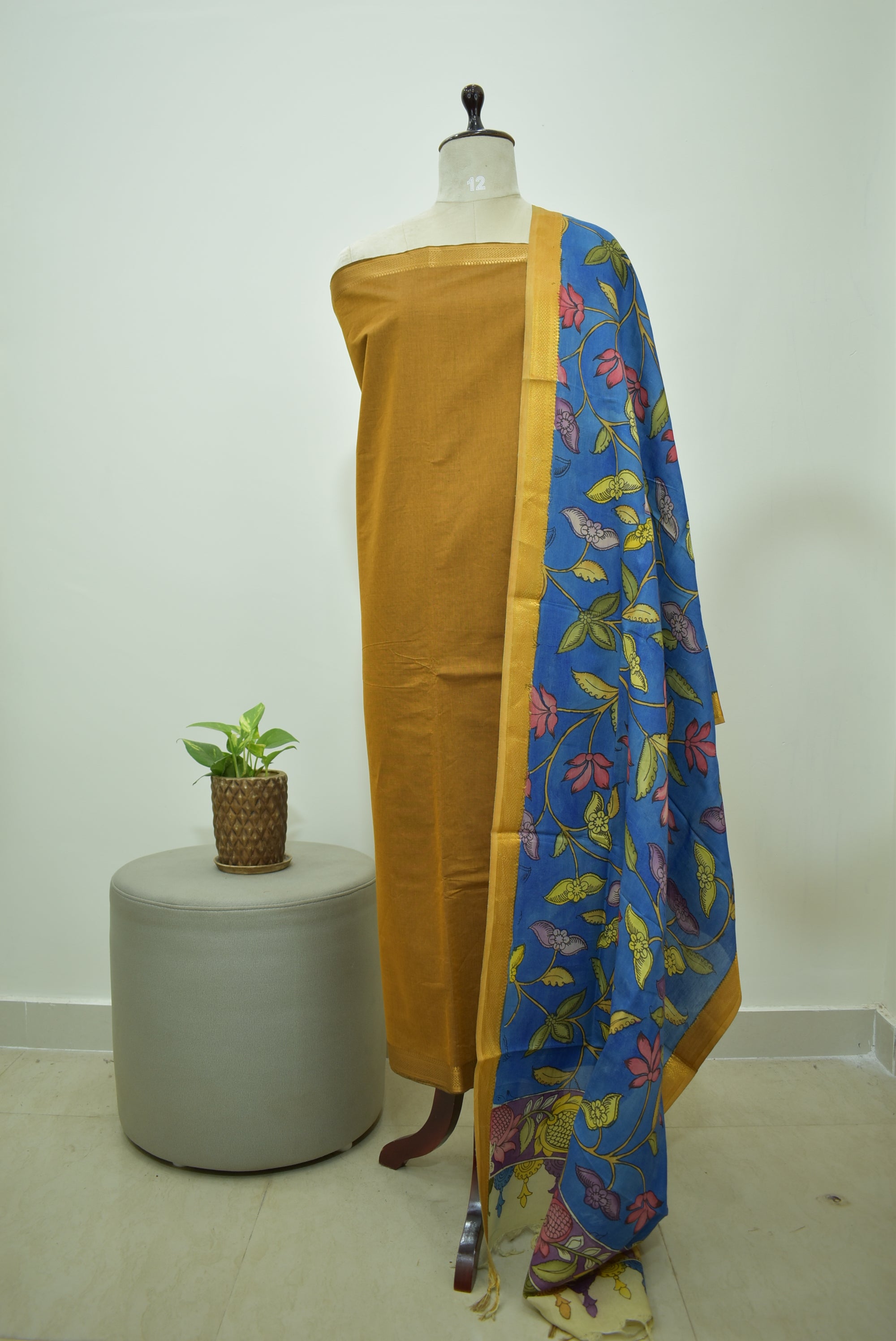 Mustard Yellow Mangalagiri Premium Set