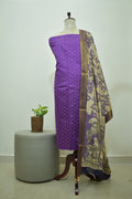 Purple Beige Raw Silk 2pcs Set