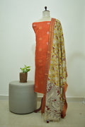 Orange Yellow Raw Silk 2pcs Set