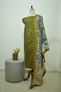 Green Blue Raw Silk 2pcs Set