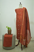 Orange Raw Silk 3Pcs Set