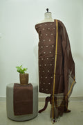 Brown Raw Silk 3Pcs Set