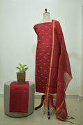 Red Raw Silk 3Pcs Set