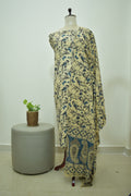 Beige Blue Kalamkari 2pcs Set
