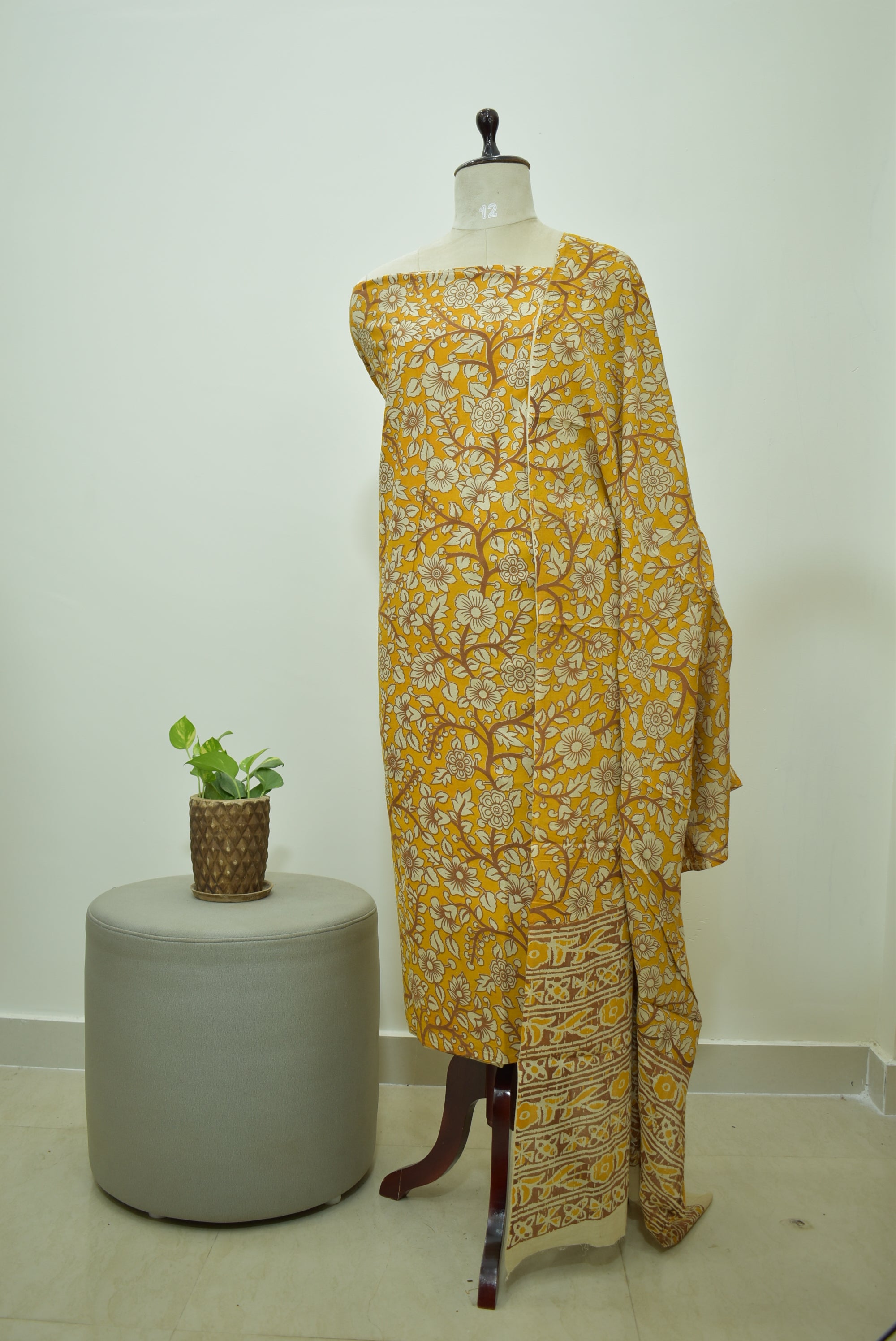 Yellow Kalamkari 2pcs Set